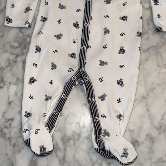 RALPH LAUREN LOGO TEDDY FOOTIE 3M - Picture 6 of 6